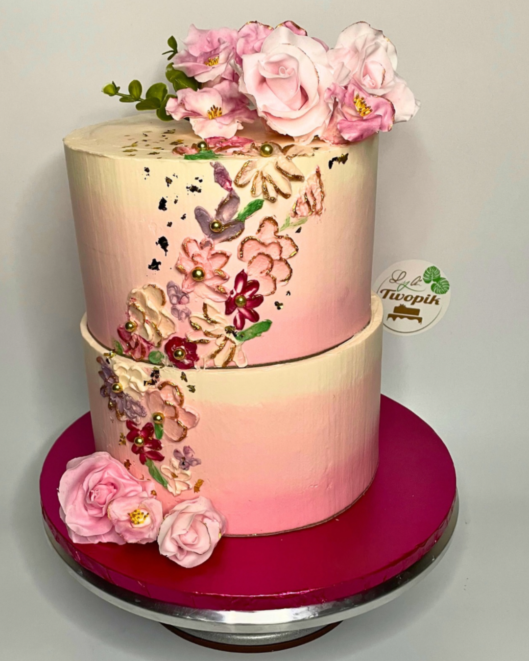 Cake design, flower cake en sucre. Anniversaire